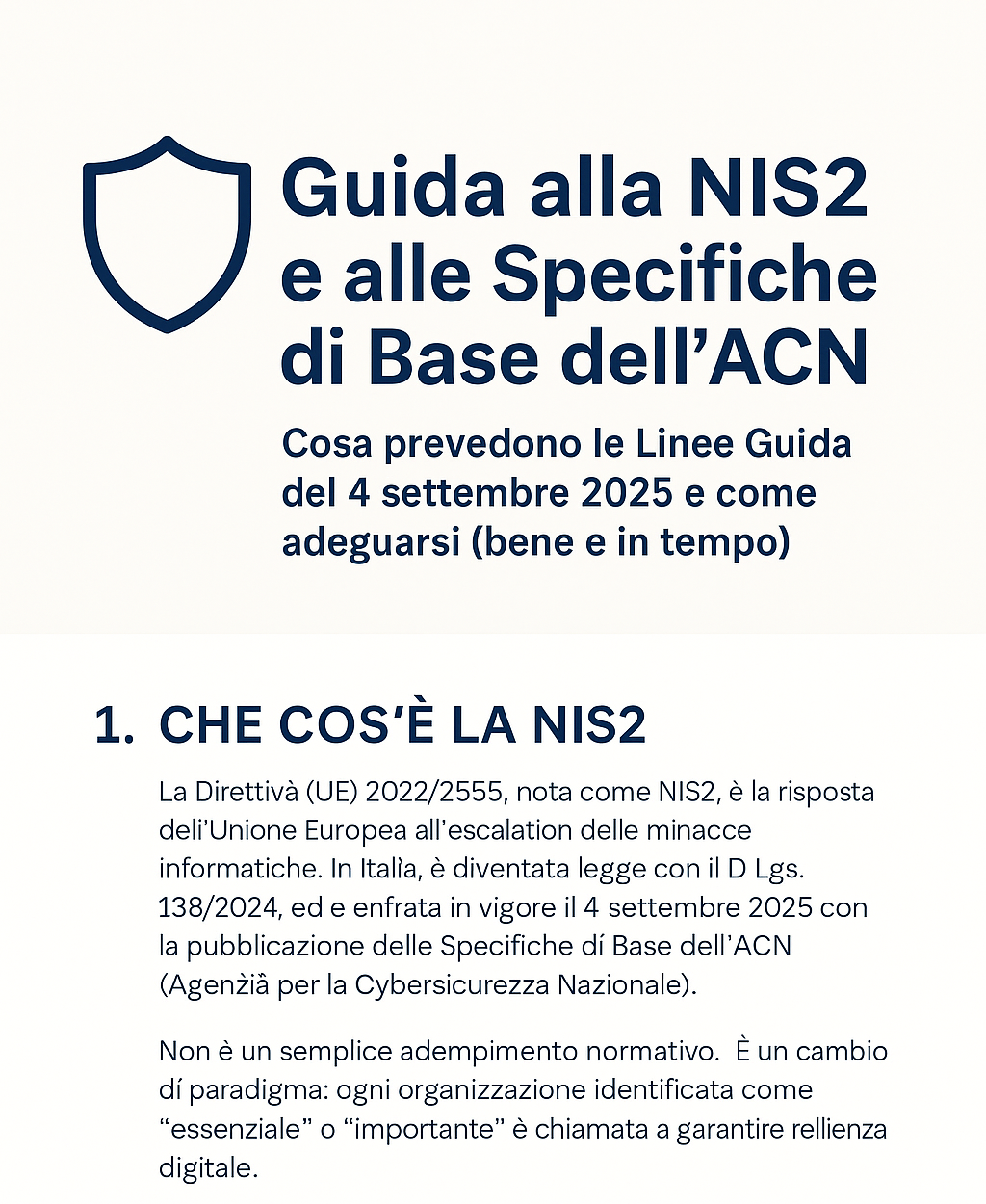 Cos'è la NIS2 Cos'è la NIS2